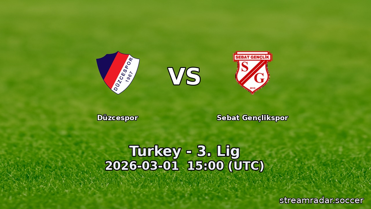 Düzcespor vs Sebat Gençlikspor