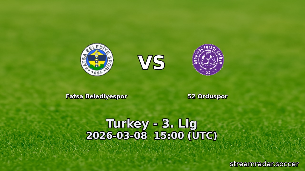 Fatsa Belediyespor vs 52 Orduspor
