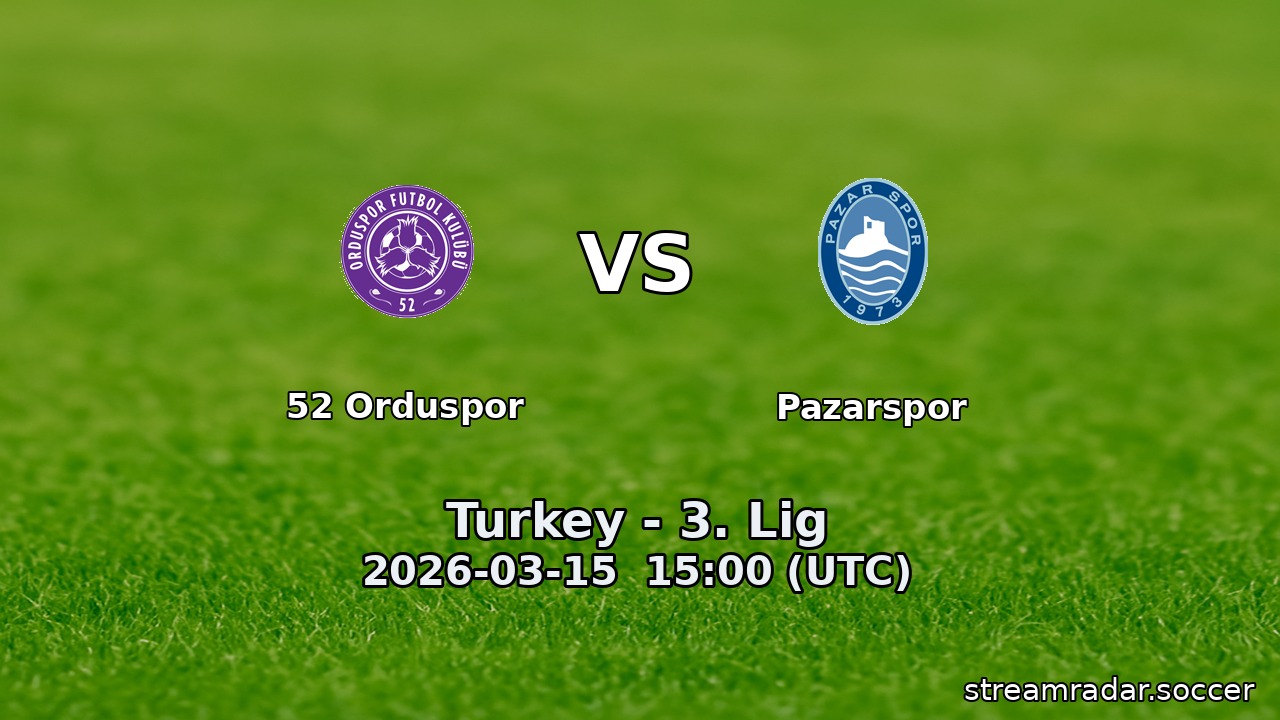 52 Orduspor vs Pazarspor