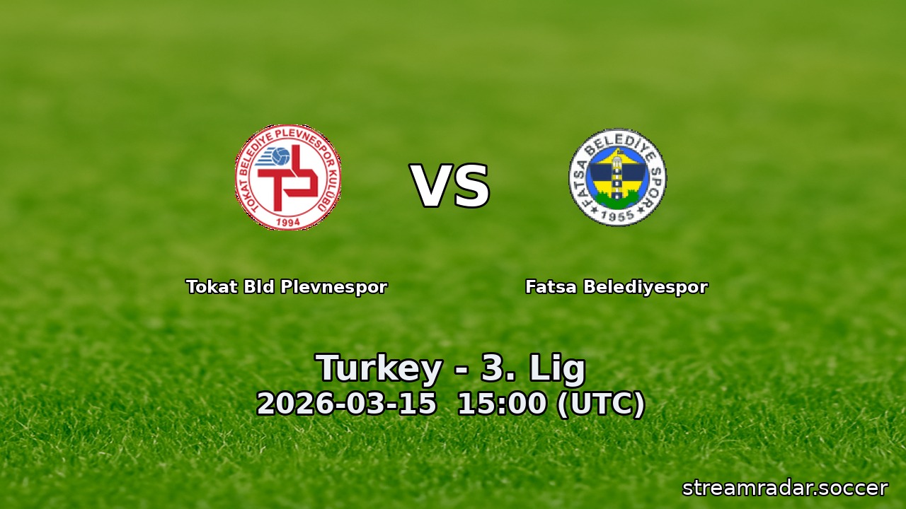 Tokat Bld Plevnespor vs Fatsa Belediyespor