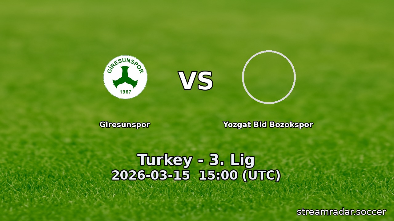 Giresunspor vs Yozgat Bld Bozokspor