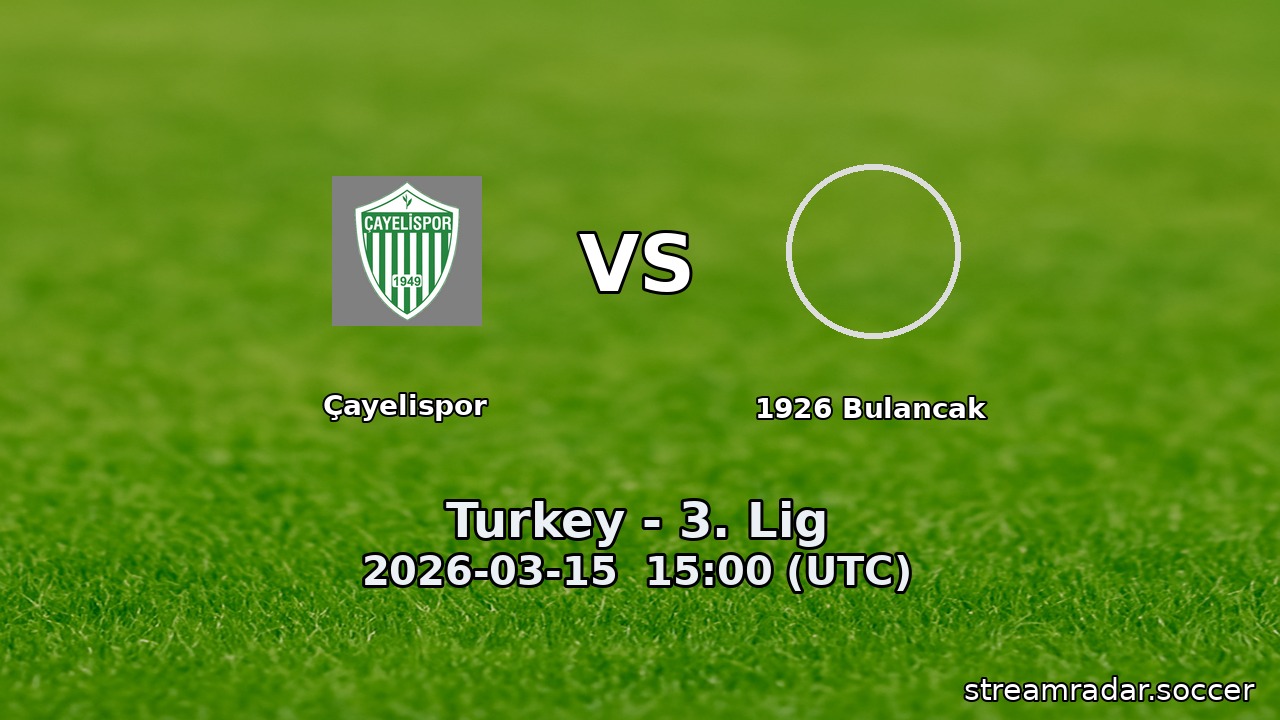 Çayelispor vs 1926 Bulancak