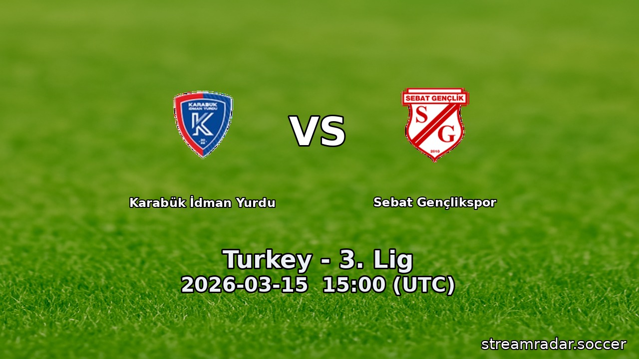 Karabük İdman Yurdu vs Sebat Gençlikspor