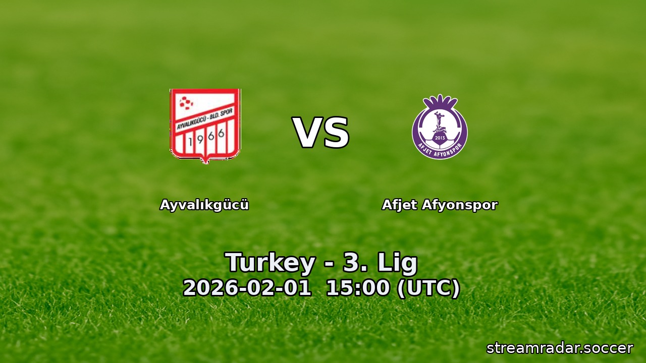 Ayvalıkgücü vs Afjet Afyonspor