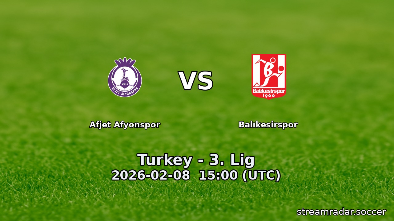 Afjet Afyonspor vs Balıkesirspor