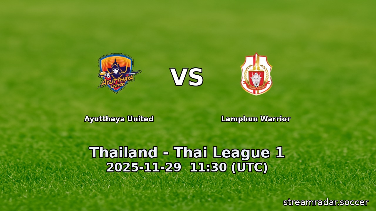 Ayutthaya United vs Lamphun Warrior