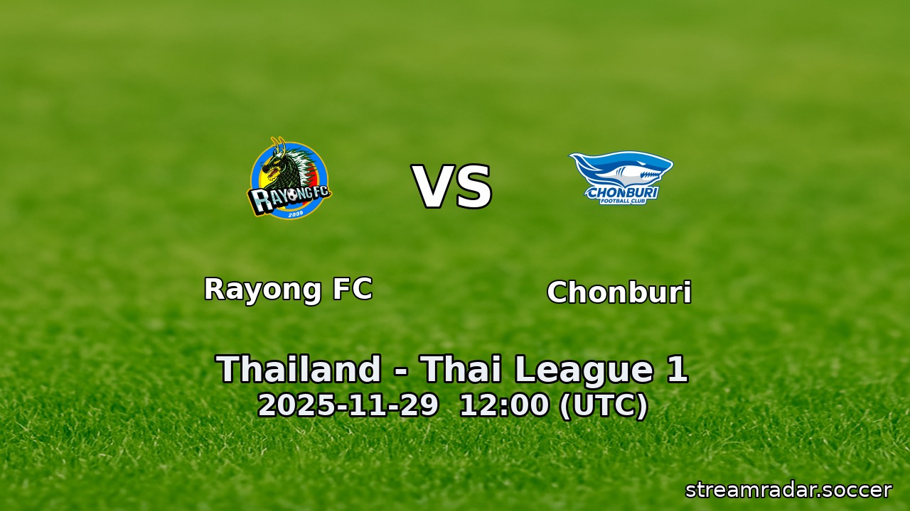 Rayong FC vs Chonburi