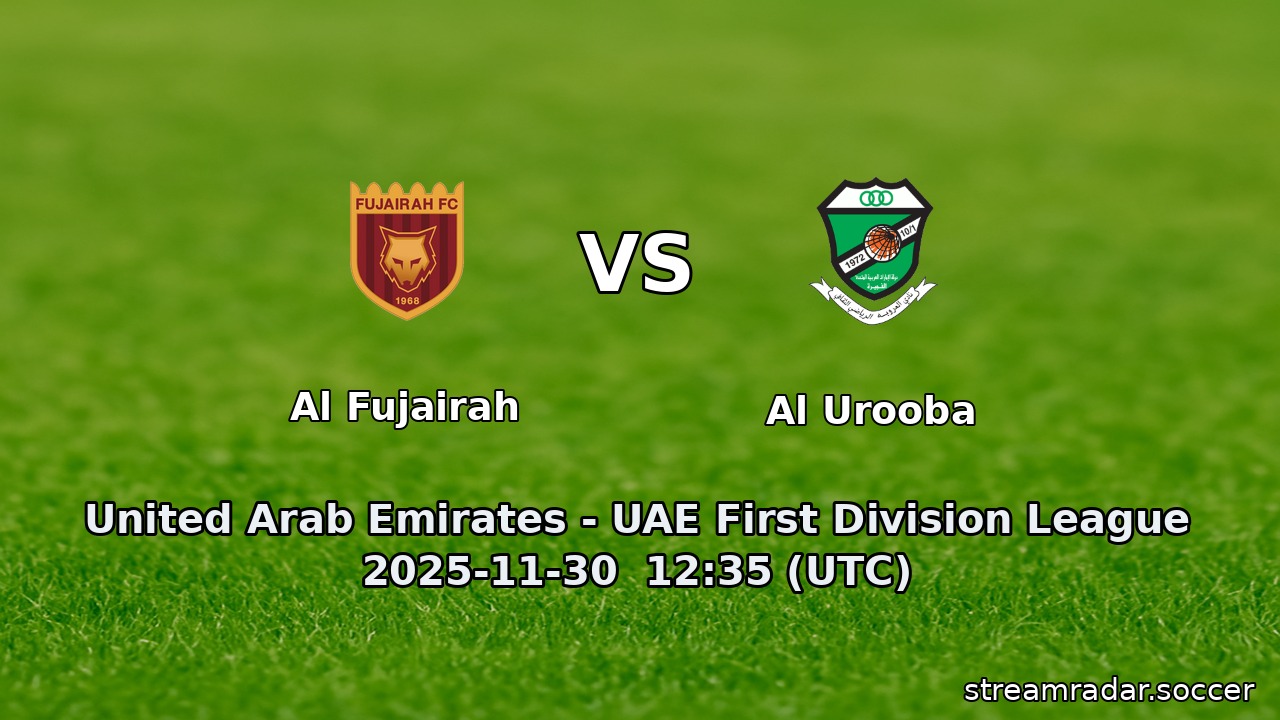 Al Fujairah vs Al Urooba
