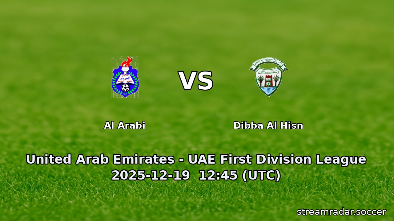 Al Arabi vs Dibba Al Hisn