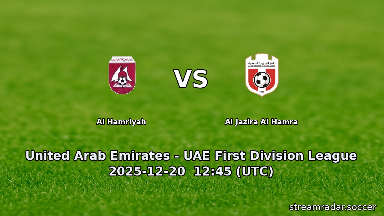 Al Hamriyah vs Al Jazira Al Hamra