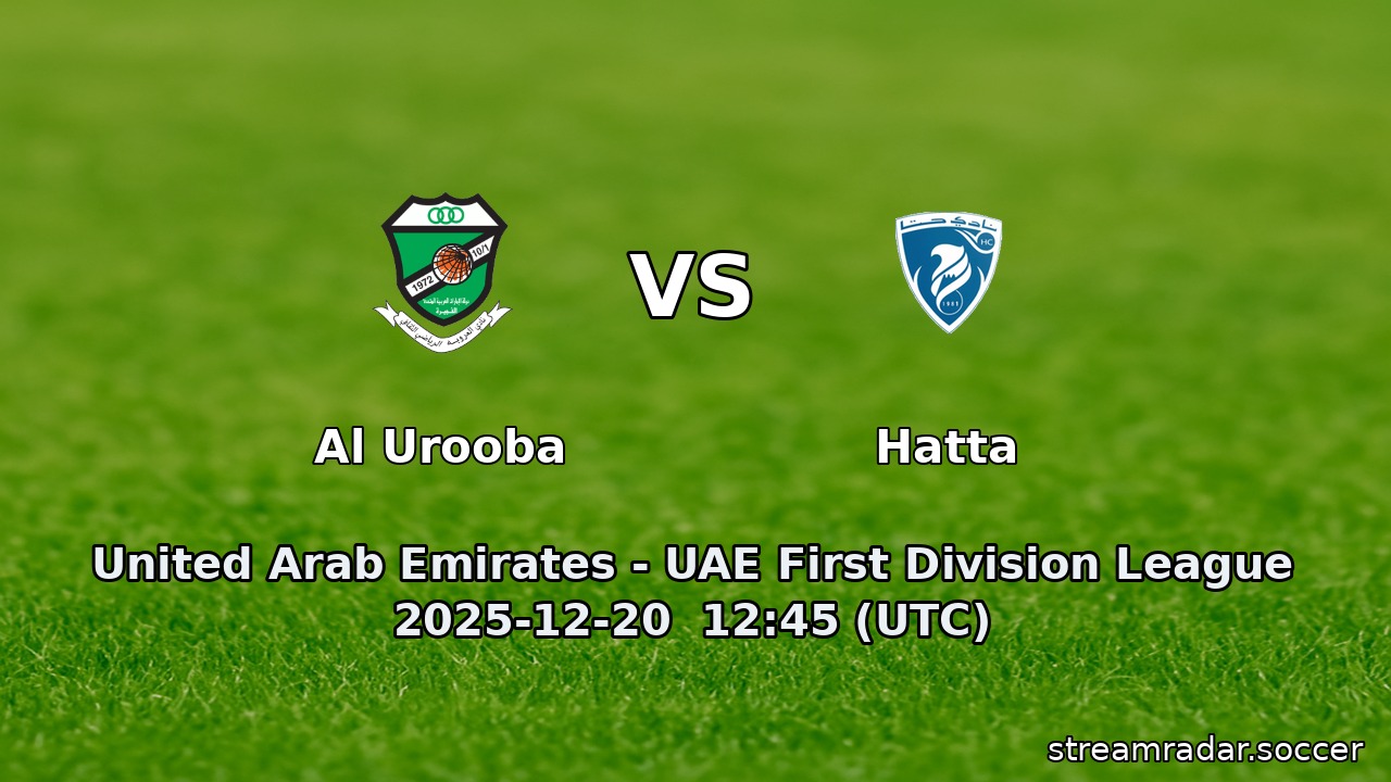 Al Urooba vs Hatta