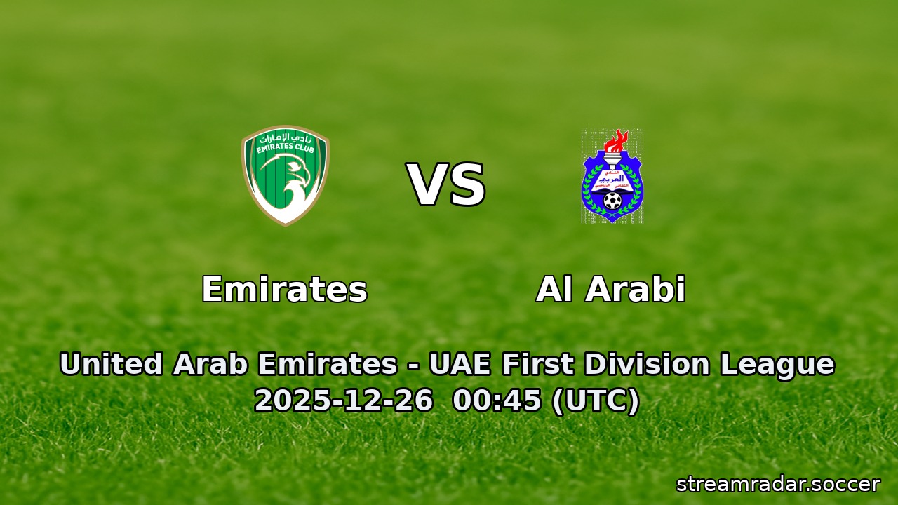 Emirates vs Al Arabi