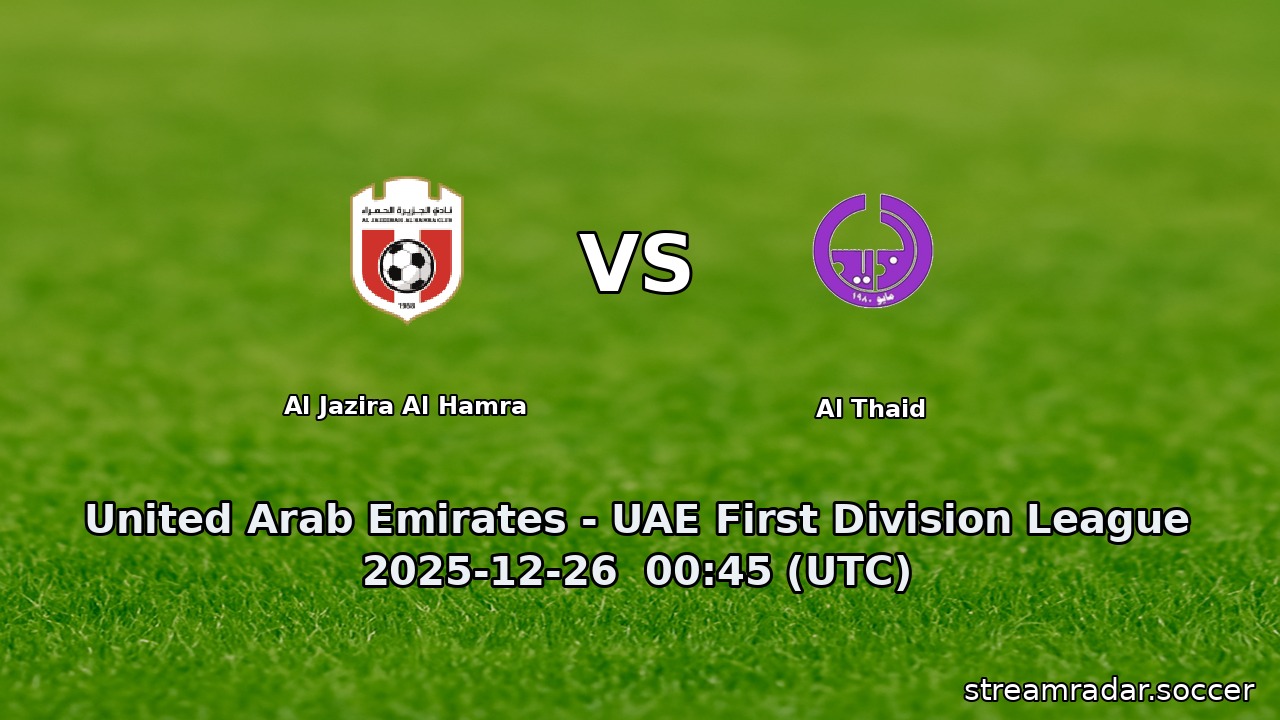 Al Jazira Al Hamra vs Al Thaid