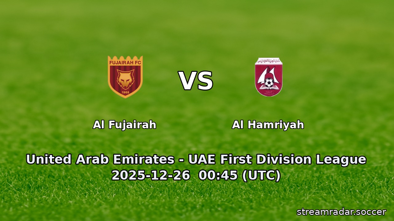 Al Fujairah vs Al Hamriyah