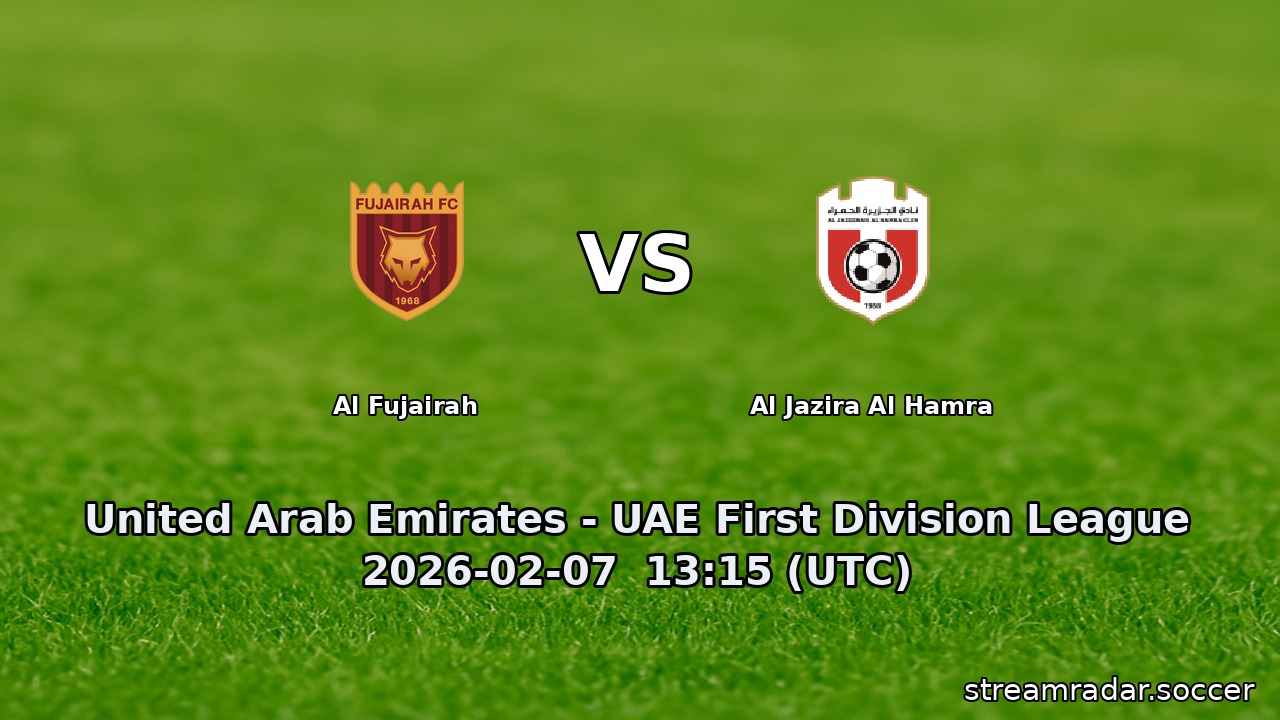 Al Fujairah vs Al Jazira Al Hamra