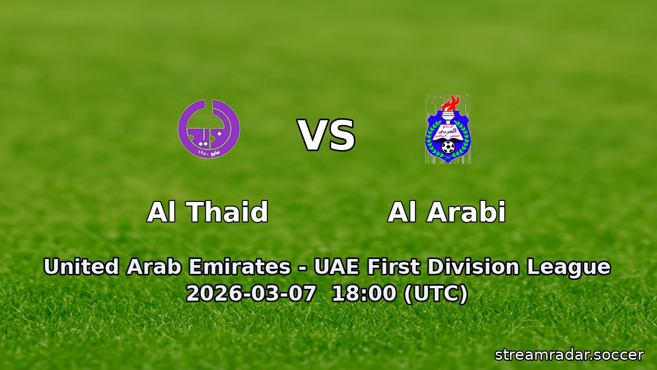 Al Thaid vs Al Arabi