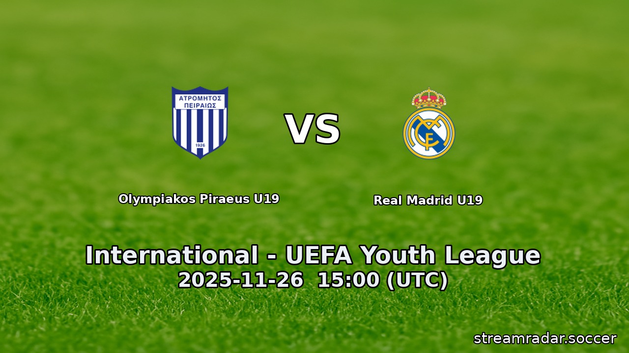 Olympiakos Piraeus U19 vs Real Madrid U19