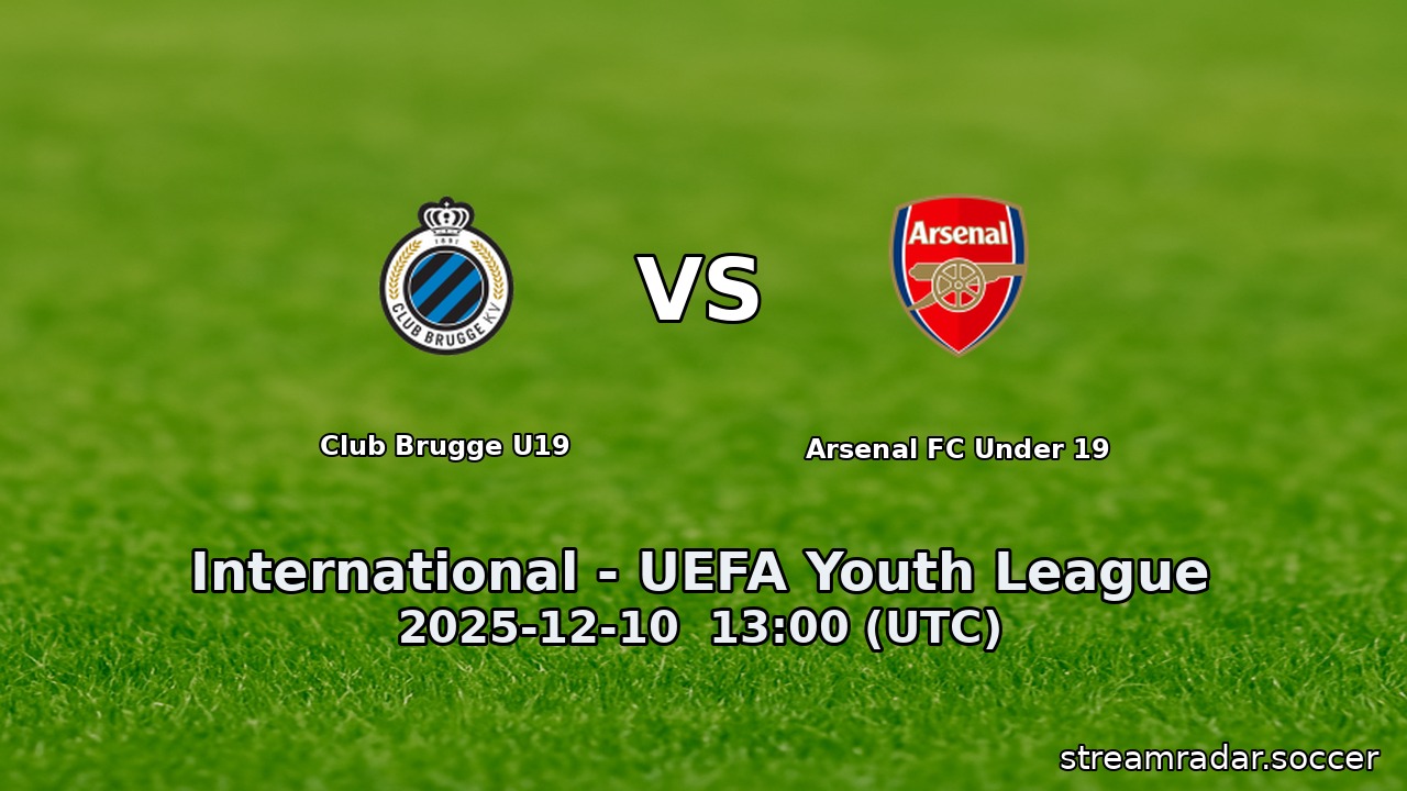 Club Brugge U19 vs Arsenal FC Under 19