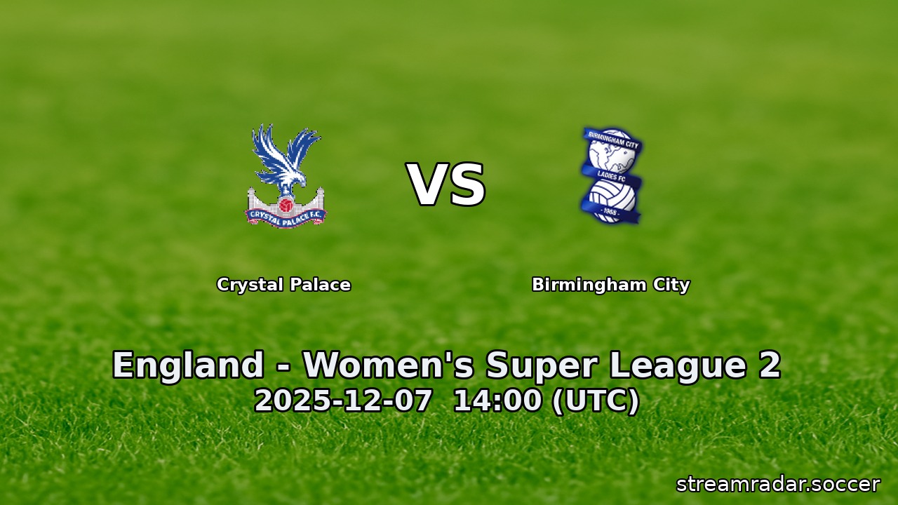 Crystal Palace vs Birmingham City
