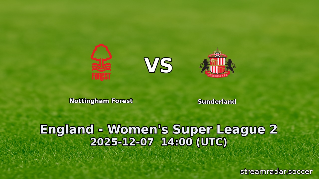 Nottingham Forest vs Sunderland