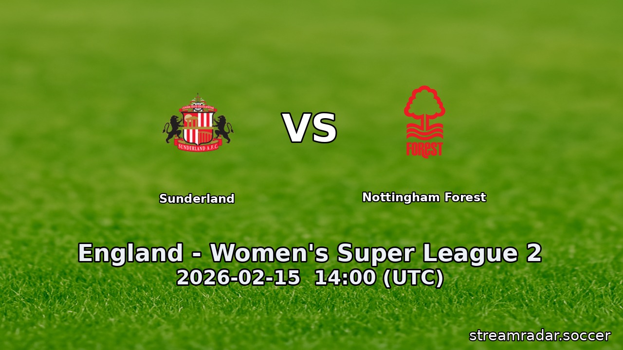 Sunderland vs Nottingham Forest