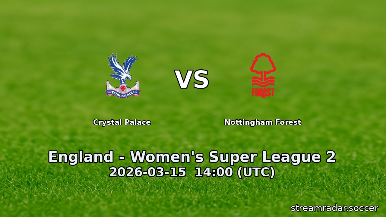 Crystal Palace vs Nottingham Forest