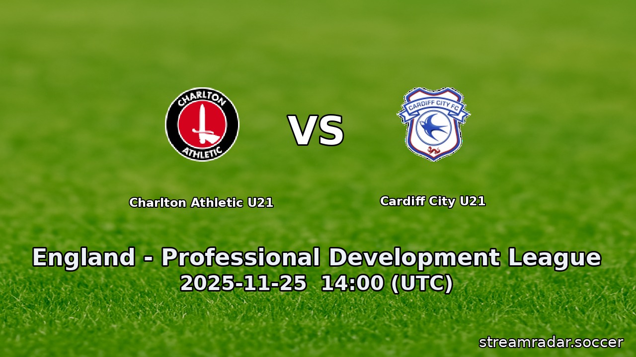 Charlton Athletic U21 vs Cardiff City U21