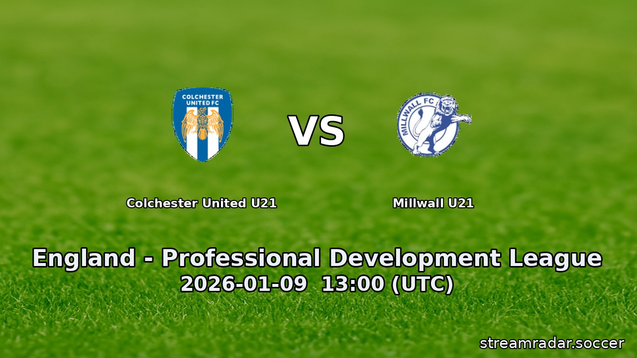 Colchester United U21 vs Millwall U21