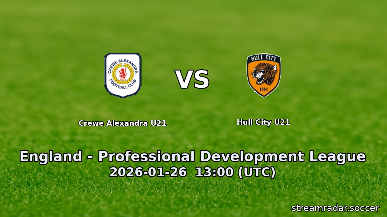 Crewe Alexandra U21 vs Hull City U21