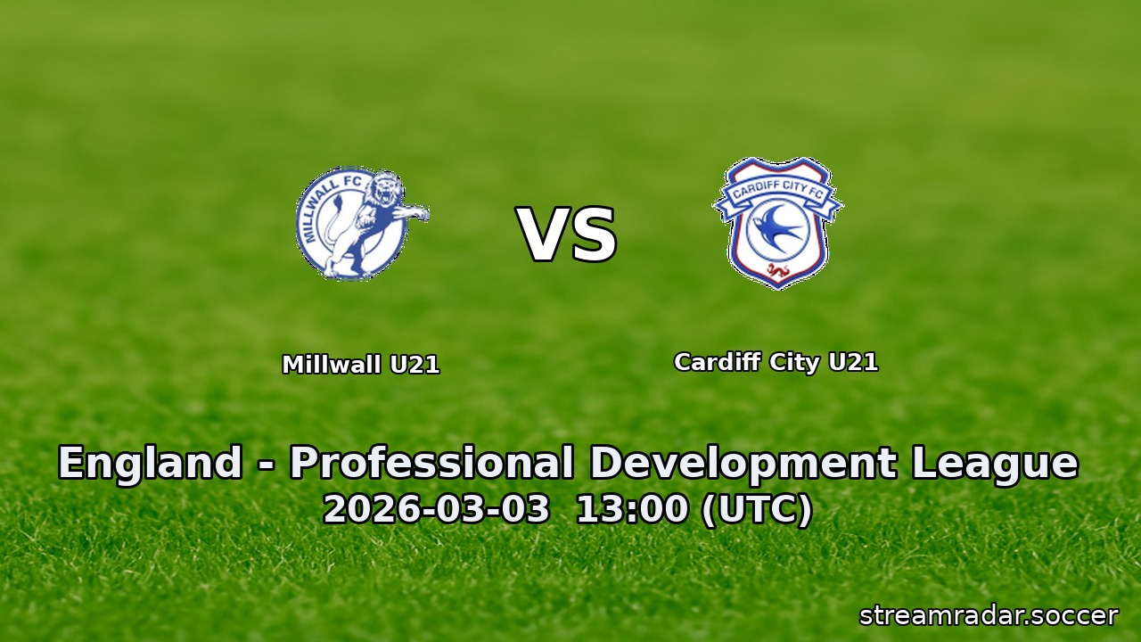 Millwall U21 vs Cardiff City U21