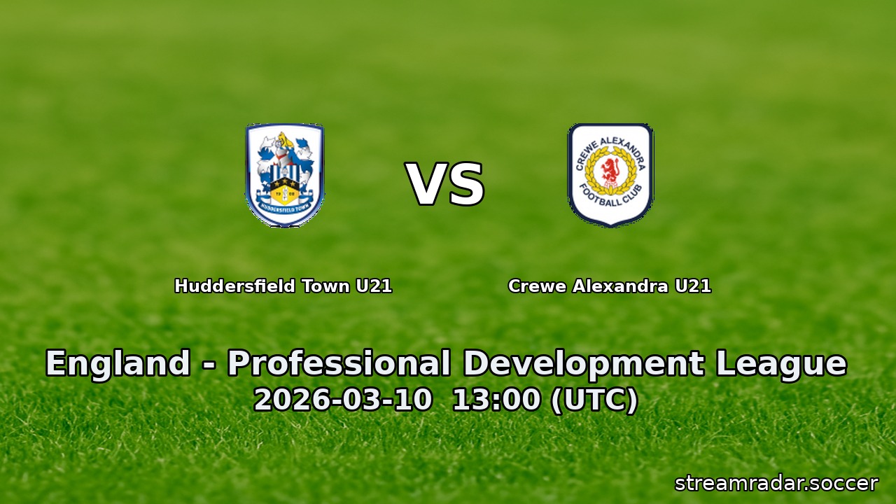 Huddersfield Town U21 vs Crewe Alexandra U21