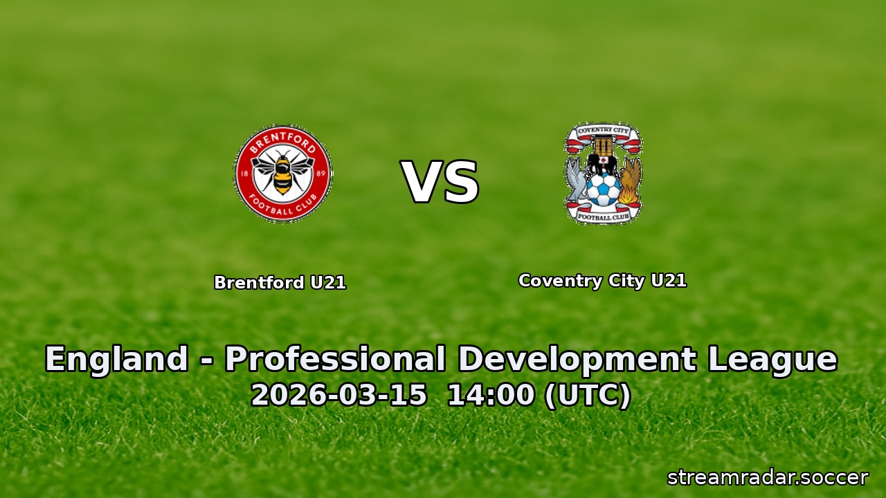 Brentford U21 vs Coventry City U21