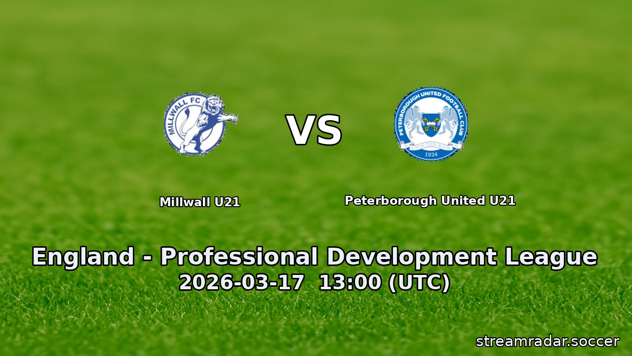 Millwall U21 vs Peterborough United U21