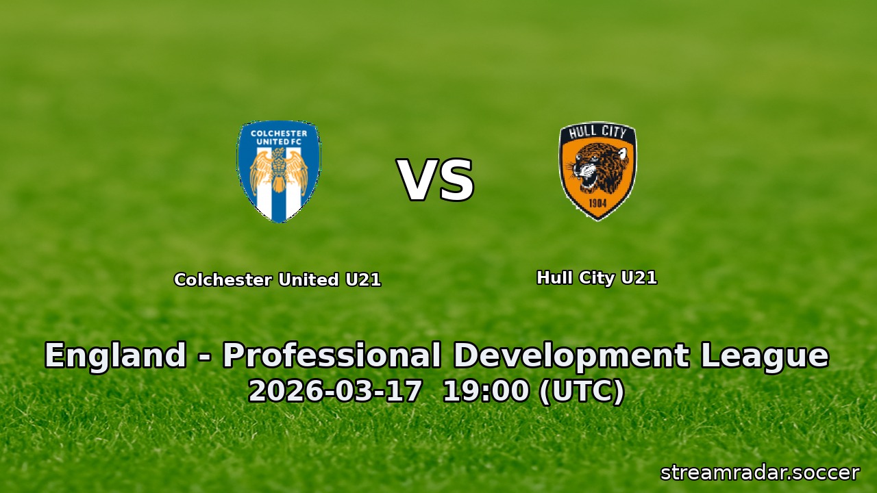 Colchester United U21 vs Hull City U21