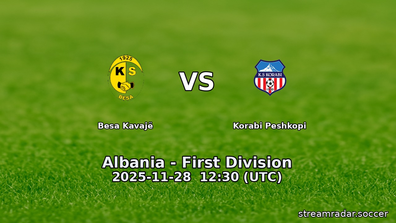 Besa Kavajë vs Korabi Peshkopi