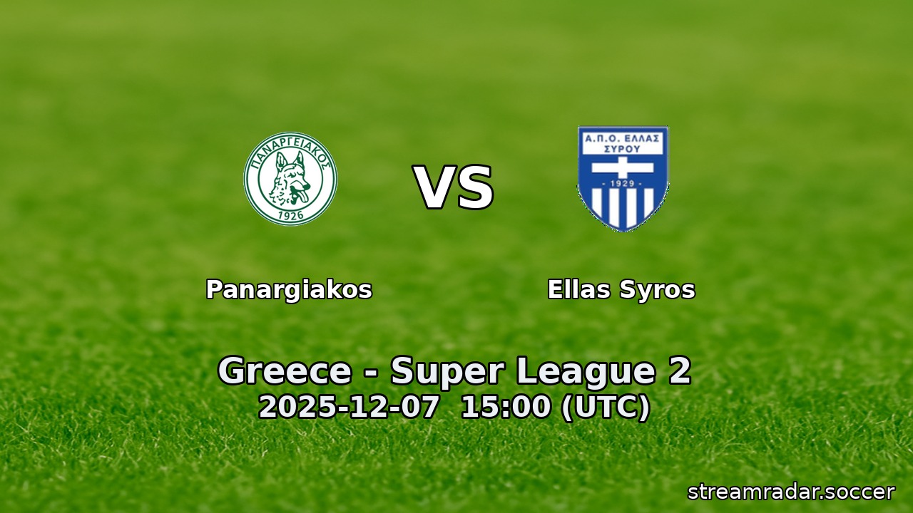 Panargiakos vs Ellas Syros