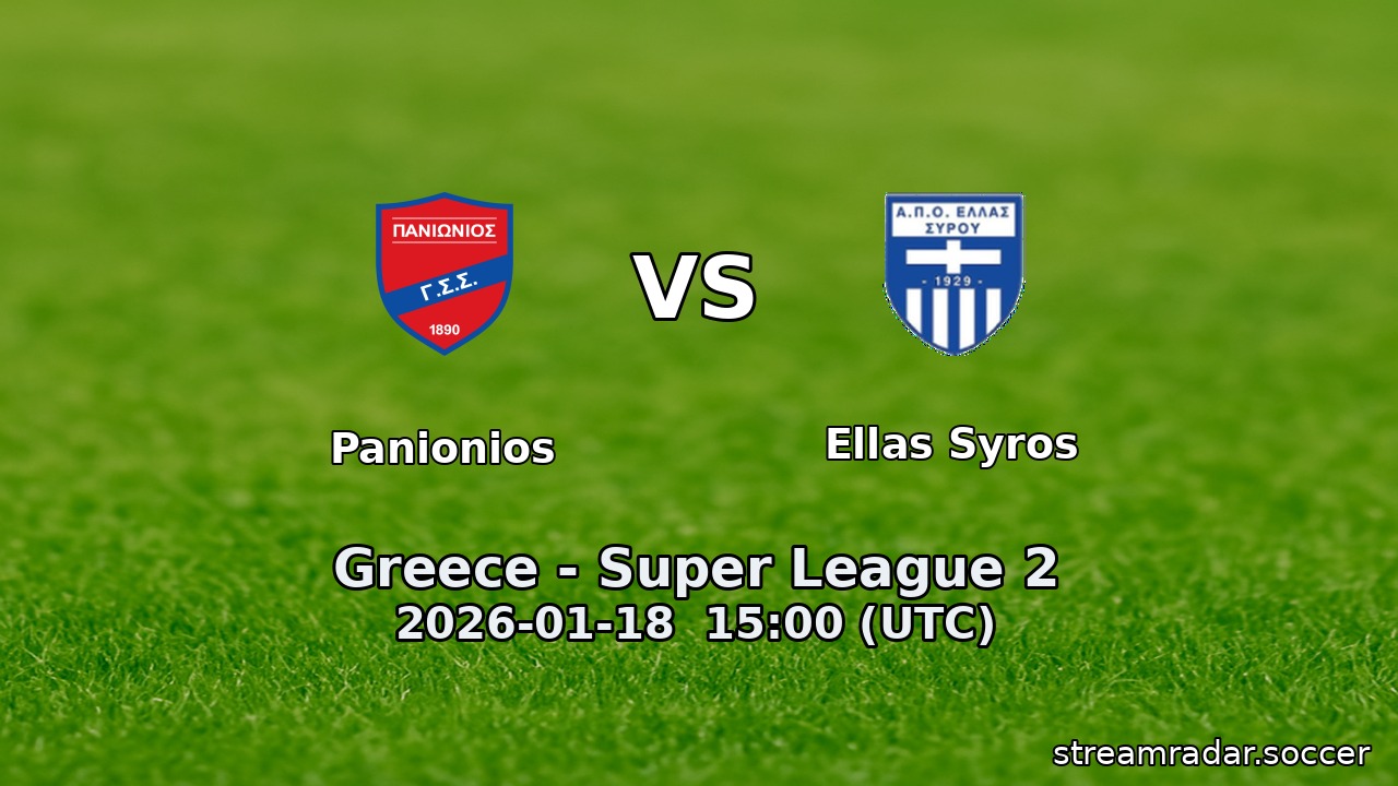 Panionios vs Ellas Syros