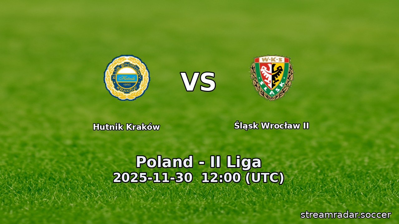 Hutnik Kraków vs Śląsk Wrocław II