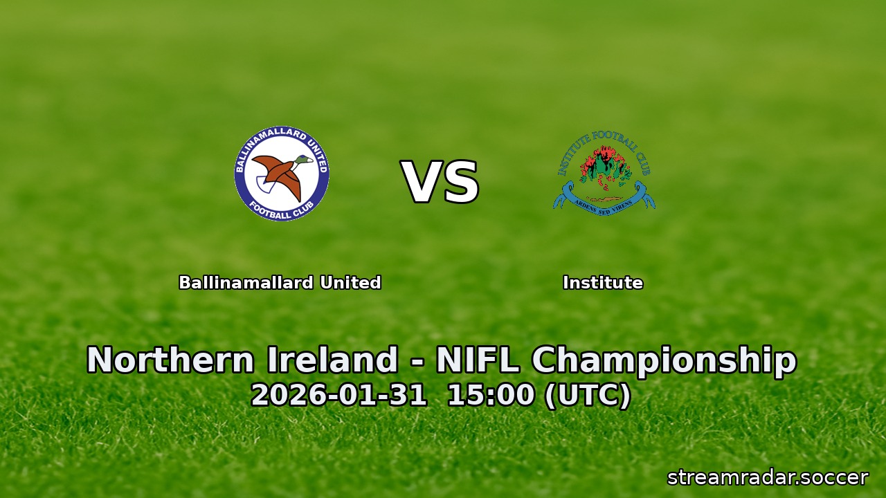 Ballinamallard United vs Institute