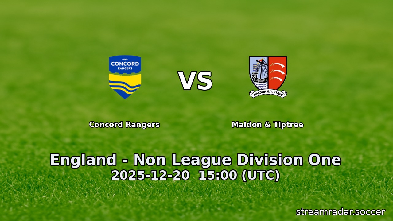 Concord Rangers vs Maldon & Tiptree