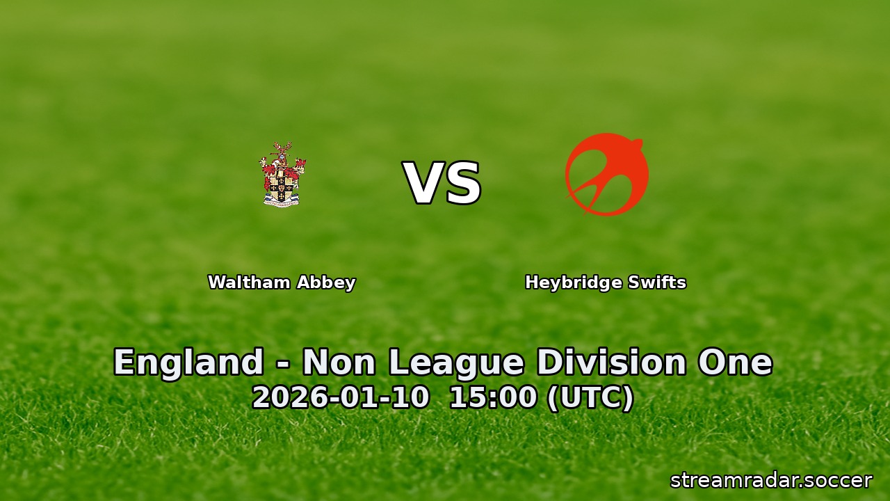 Waltham Abbey vs Heybridge Swifts