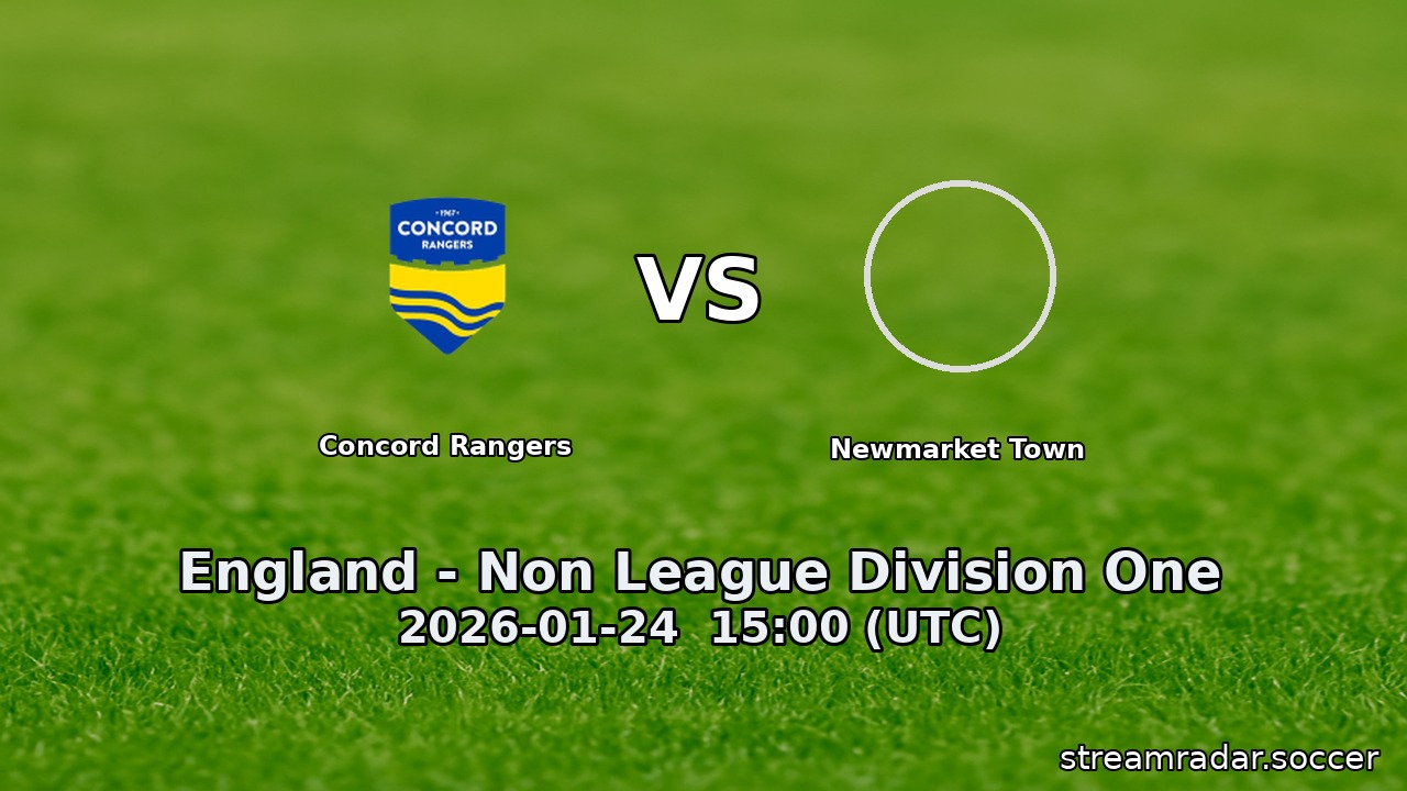 Concord Rangers vs Newmarket Town