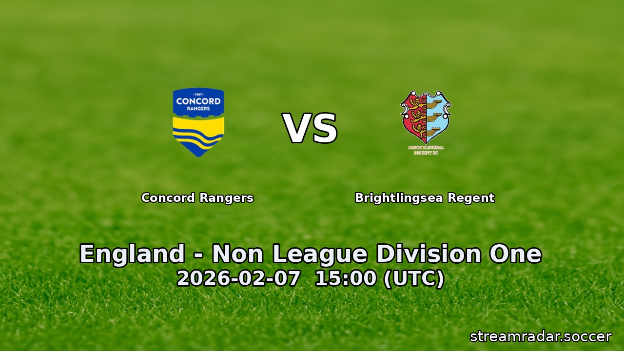 Concord Rangers vs Brightlingsea Regent