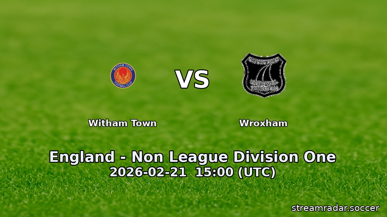 Witham Town vs Wroxham