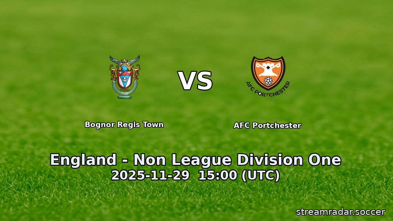 Bognor Regis Town vs AFC Portchester