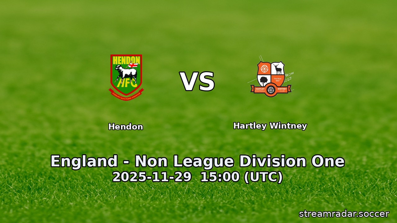 Hendon vs Hartley Wintney