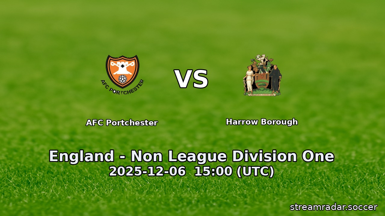 AFC Portchester vs Harrow Borough