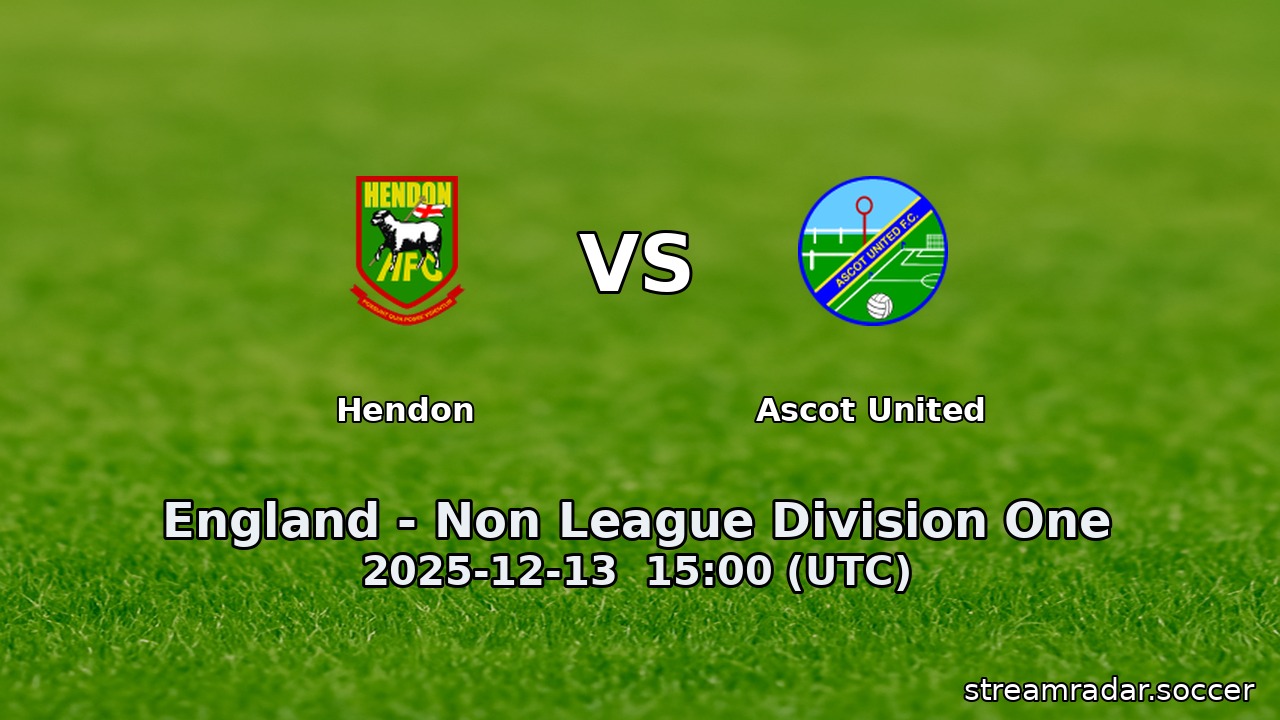 Hendon vs Ascot United