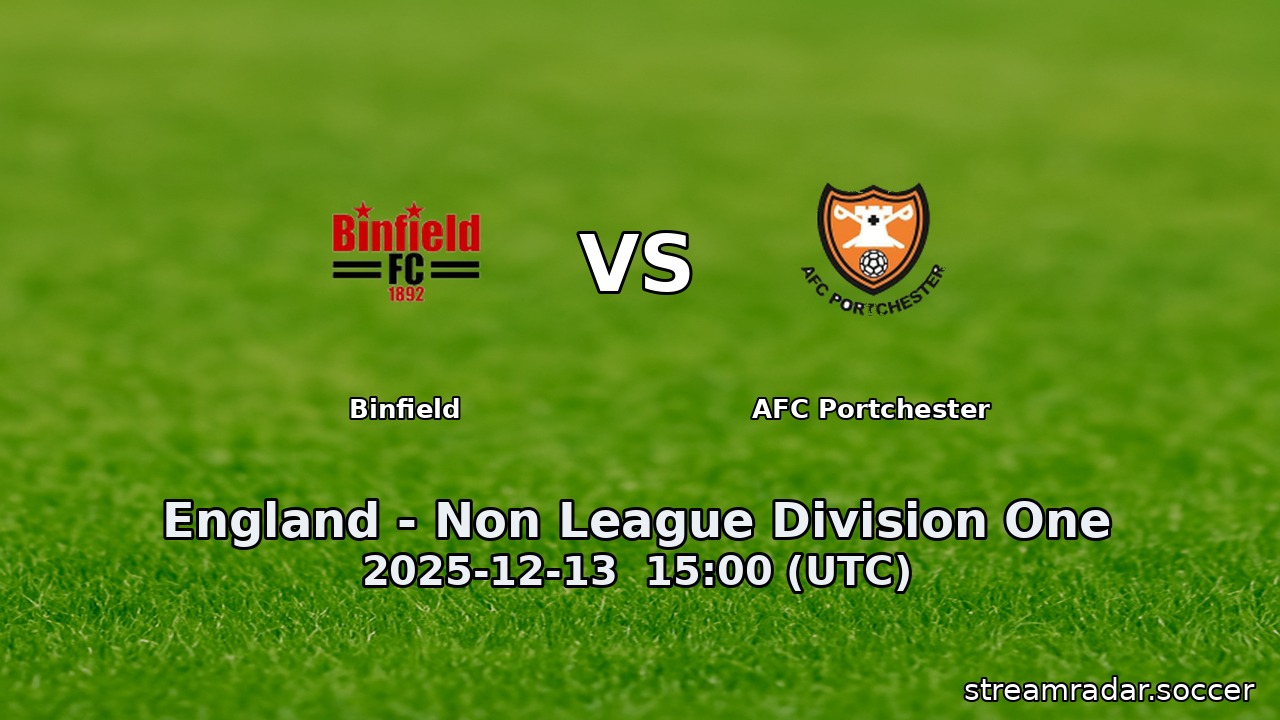 Binfield vs AFC Portchester