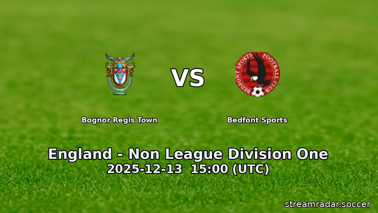 Bognor Regis Town vs Bedfont Sports